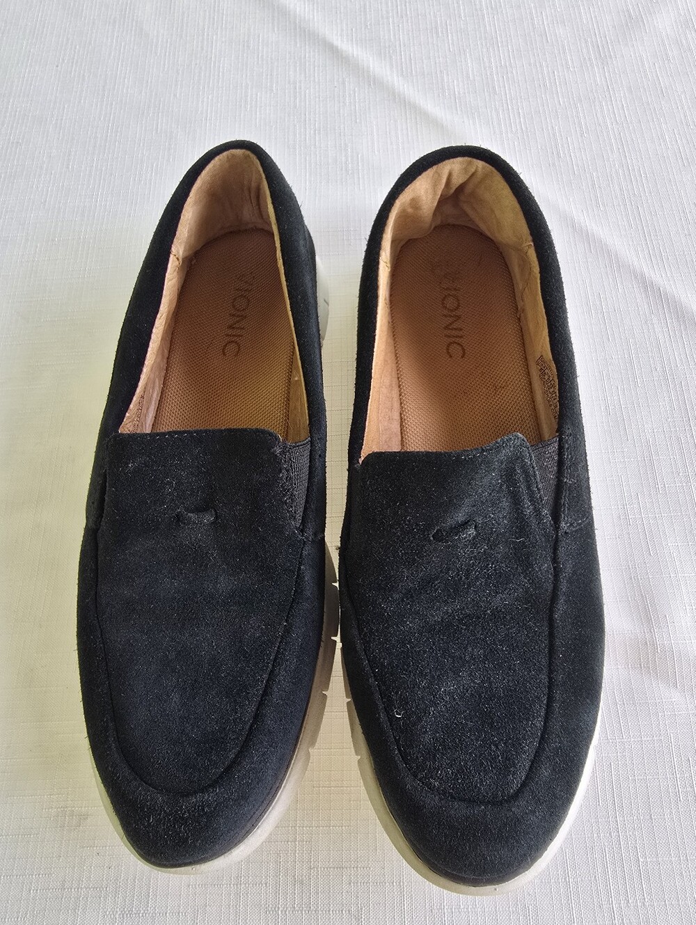 Vionic Black Suede Slip-On Loafers
